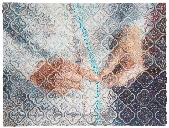 《蓝绳子》 35×45cm 手工纸水彩、马克笔 2013

