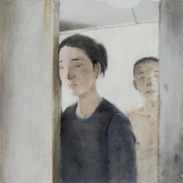 夏禹 《情侣》70 × 70 cm 木板坦培拉 2011
