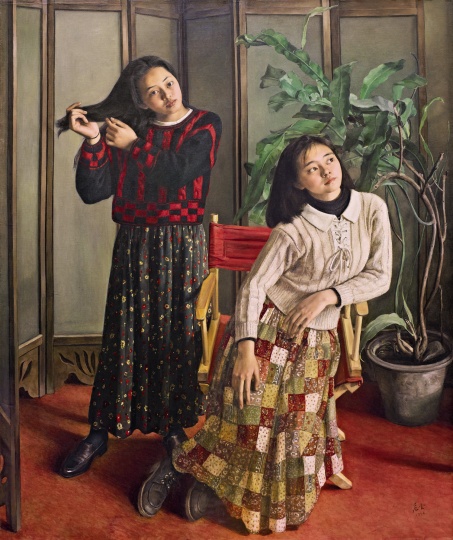 杨飞云 《妙龄女》 194×162 cm.布面油画 1996  北京翰海
