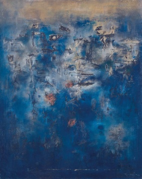 赵无极《夜之森林》  91.8x72.9cm  布面油画 1955
