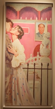 赵半狄   《粉色的吻》  174.7x80.5cm  布面油画  1996
