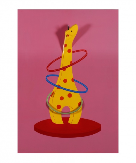 长颈鹿套圈圈，85×60×12cm，丙烯材料，2014
