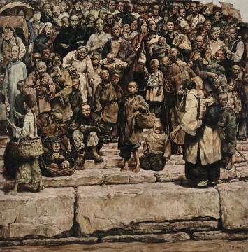 程丛林《码头的台阶》185×185 cm 布面油画 1984
