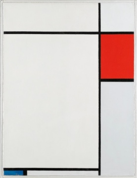 Piet Mondrian, Composition with Red, Blue and Grey (1927) via Sotheby’s
