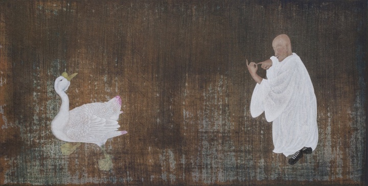 《如是我闻》 130×66cm 纸本水墨 2014
《如是我闻》 130×66cm 纸本水墨 2014
