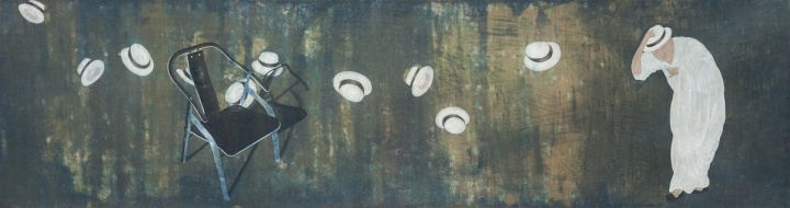 《斜阳里》 178×47.5cm 纸本水墨 2014
《斜阳里》 178×47.5cm 纸本水墨 2014
