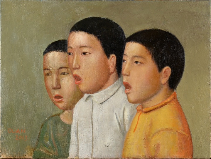 《合唱》45×60cm 布面油画 2013年
