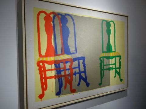 《三把休闲椅》170x130cm 布面丙烯 1986
