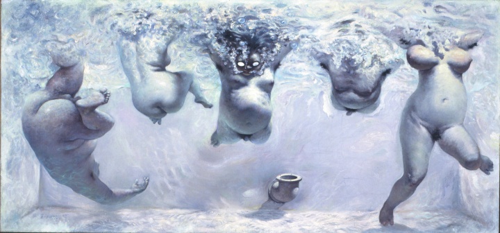 《水·肢体》300x140cm布面油画1997 
