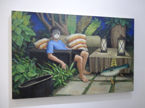 刘艺超《大猫与他的玩具》110x170cm 布面油画 2014

