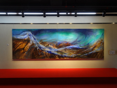 《天问—遂古》154x473cm 布面油画 2014
《天问—遂古》154x473cm 布面油画 2014