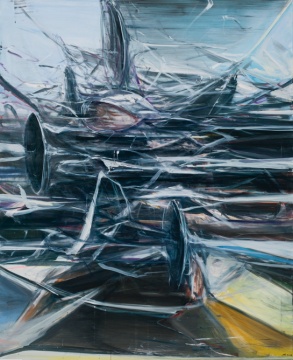 贾蔼力  2009年创作的作品《无题》 油彩画布  220x180cm