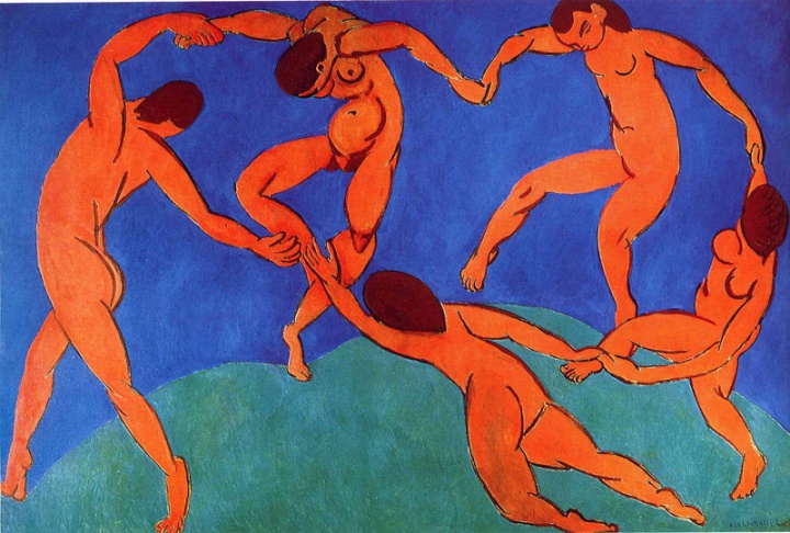 马蒂斯 1909 - 1910年创作的作品《舞蹈》