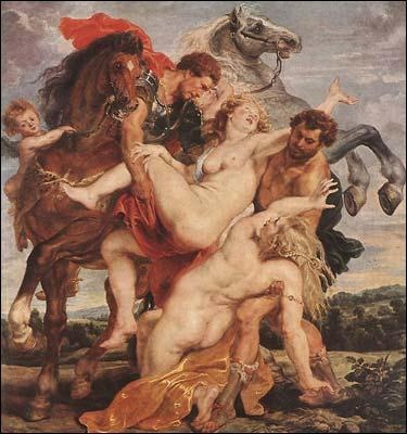 鲁本斯  《劫夺留西帕斯的女儿》 布面油画  223×209cm  1615至1619年