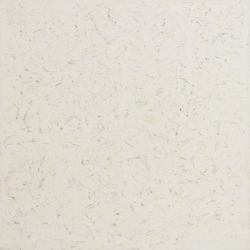Robert Ryman: Untitled, 1961, oil on canvas, 48 3/4 inches square; courtesy of Sotheby's.
