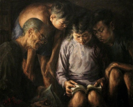 Lot0031 伍步云《看连环画》73x92cm 1950 估价:50-60万
Lot0031 伍步云《看连环画》73x92cm 1950 估价:50-60万
