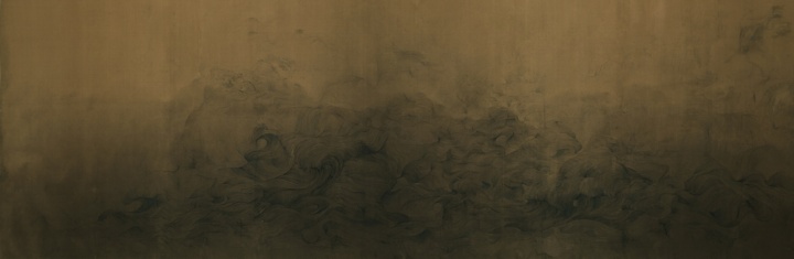 《持颐系列》500x180cm 绢本木板 2014
《持颐系列》500x180cm 绢本木板 2014