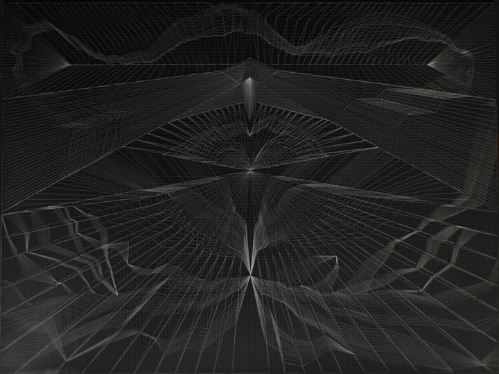 《穹顶-2》120x160cm 木板尼龙线 2012
《穹顶-2》120x160cm 木板尼龙线 2012