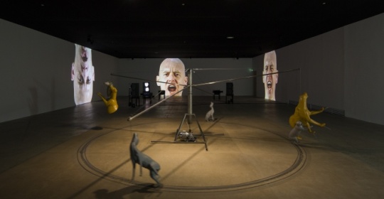 View of the exhibition Bruce Nauman, Fondation Cartier pour l’art contemporain, 2015. Photo © Luc Boegly
View of the exhibition Bruce Nauman, Fondation Cartier pour l’art contemporain, 2015. Photo © Luc Boegly