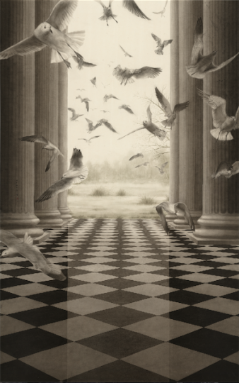 《飞鸿之城》 117.5×188cm&nbsp;纸本水墨 &nbsp;2014
