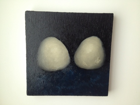 闫冰 《两个馒头》 40×40cm 布面油画 2015
