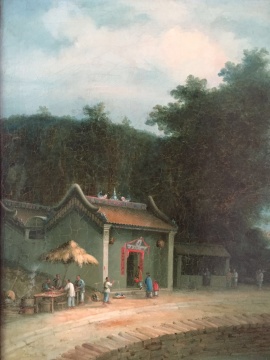 《广州南海神祠》 南章画室绘于19世纪中期 布面油画 51.8×39.8cm
