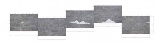 《标点-山居图》 150×600cm 木板上综合材料 201
