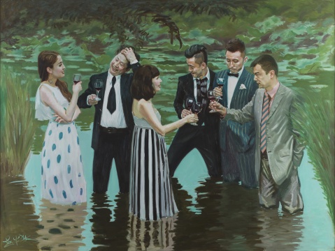 赵半狄 《中国湖c》2.8×2.1m 布面油画 2015
