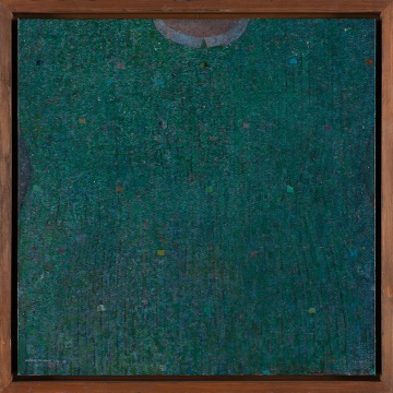 《绿毛衣》 板上裱布坦培拉 60×60cm 2014
