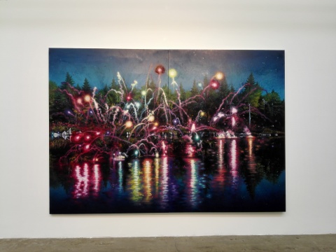 《流动的盛宴2号》 250×360cm 综合材料 2015
