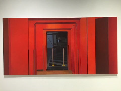 《橙色的门》 167×334cm 木板丙烯 2015
