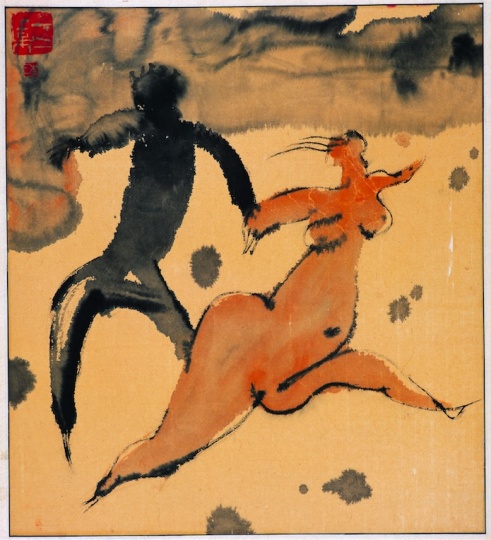 《西藏组画十》48×43cm 纸本设色 1984 
