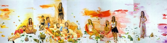 《温床之二》（五联画）260x1000cm 布面油画 2006
