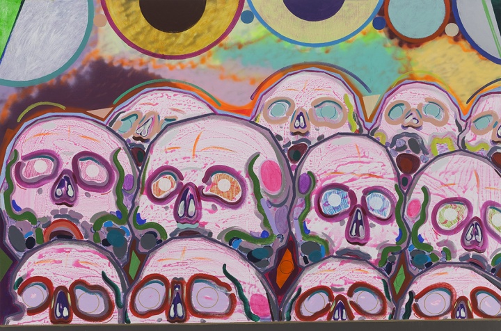 《十二个骷髅》 200×300cm 布面丙烯、喷漆 2015
