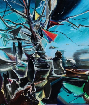 贾蔼力《闪光的世界》 130×110cm 布面油画 2015 香港苏富比 成交价320万港元
