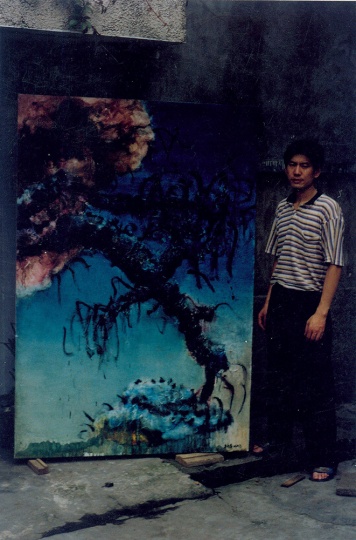 周春芽1993年创作的“树枝”系列作品
