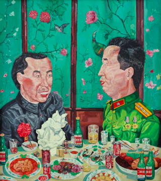 刘炜  《革命家庭系列：晚宴》 183×163cm  布面油画   1992   成交价：1746万港元
