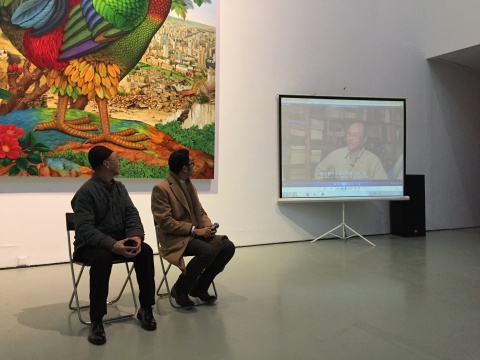 发布会上，放映的吕胜中接受采访的影像资料，走进一个艺术家真实的日常
