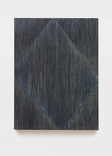《四条边－黑灰1》，200×150cm，布面油画，2014