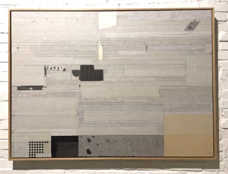 梁铨 《无题》 90×120cm  茶、色、墨、宣纸拼贴 2013
