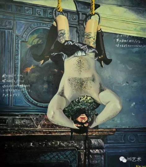 ​耿旖旎 《Mr. S 被吊》 170x150cm 布面油画 2011