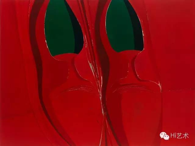 冷广敏 《红色的涟漪》 150×200cm 布面丙烯综合材料 2015

