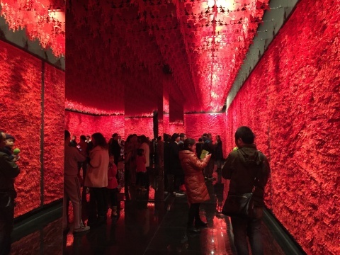 “上世纪”个展中《人墙》作品，60万小红人的人海
