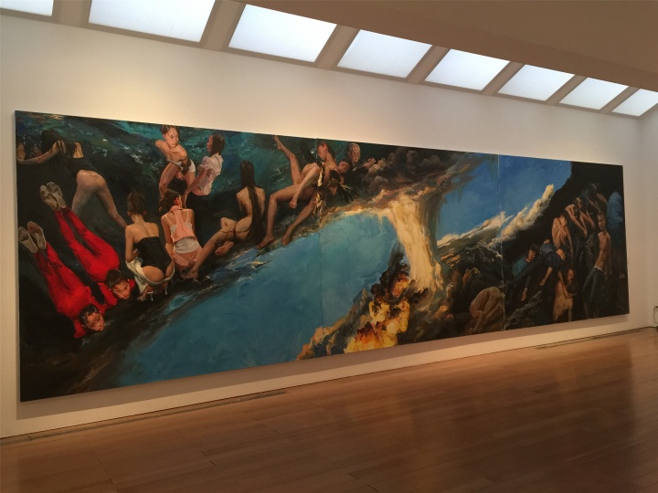 4月24日，喻红个展“平行世界”登陆苏州博物馆新馆，此为三联巨作《坤乾》
