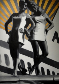 颜磊 《着陆-空中小姐》 200×145cm 布面油画 2007
