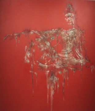 叶楠 《观音》 160×140cm 赤磷、铁、丙烯、油画布  2012