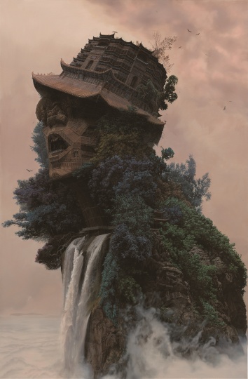 《观云阁》 210 × 140 cm  布面油画 2014 
