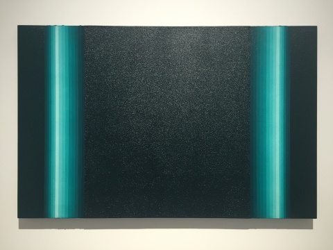 苏艺 《律-光柱-宝石绿》 90×140cm 布面综合材料 2016
