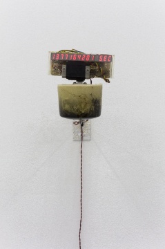 杨健 《生命倒计时器》 装置 Led芯片、树脂、土、亚克力 2007-2010