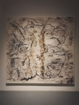  邱志杰  《人类前哨》245x126 cm  水墨   2015  
